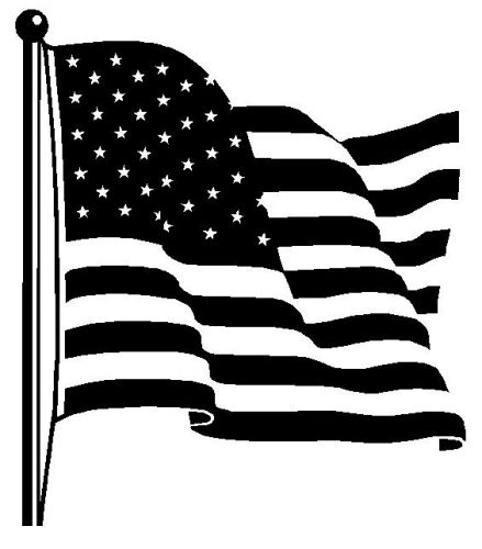 USA flag and pole DXF file for CNC laser, plasma cutter,or router