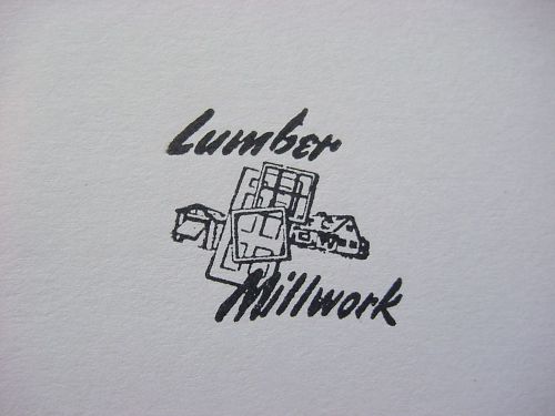 Letterpress printers block &#034;LUMBER - MILLWORK&#034; Windows,Doors,House,Improvements!