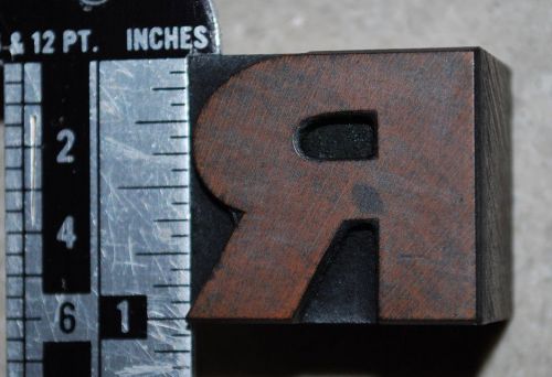 Vintage / Antique Letterpress Wood Printer&#039;s Type &#034;R&#034;, 1&#034; tall, 6 line