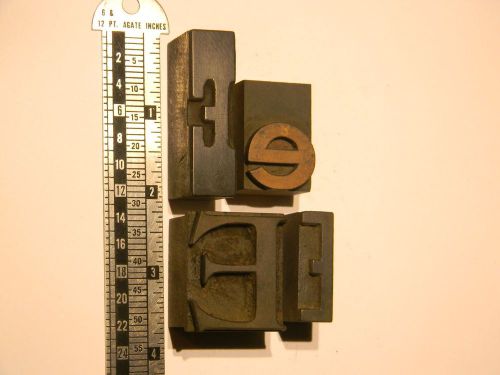 Lot of 4 Antique Letterpress wood type Letter E printing blocks pinterest crafts