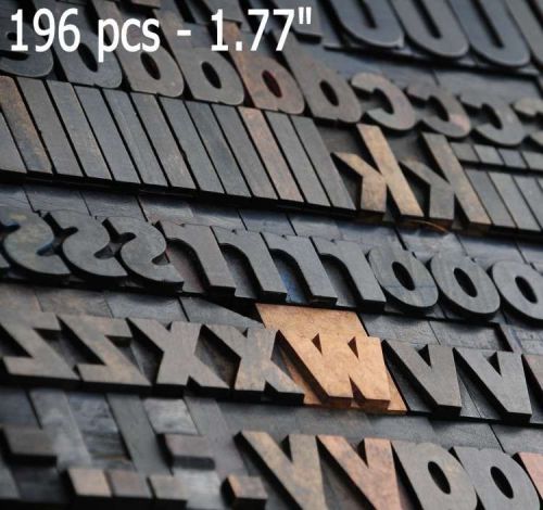 letterpress wood printing blocks 196pcs 1.77&#034; tall alphabet type woodtype ABC