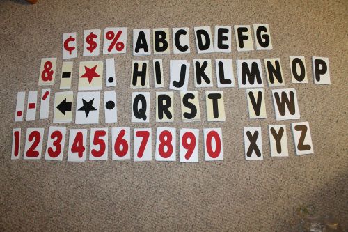 Over 200 Red &amp; White Replacement Sign Numbers &amp; Symbols - 4-1/2&#034;H x 2-3/4&#034;W EUC
