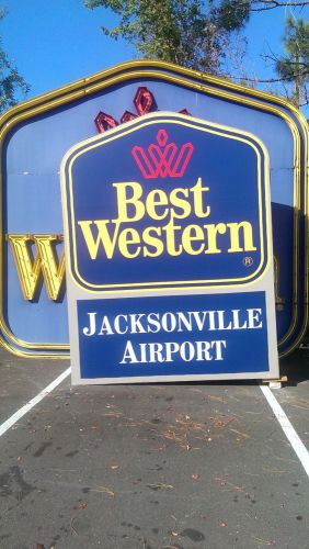 Best western pole sign illuminated, plastic face hurricane ready industrial for sale