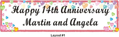 1.6ftX6ft Personalized Happy Anniversary or Happy Birthday Banner with Your Text