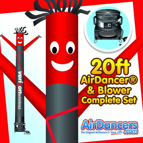 Red &amp; black verizon wireless airdancer® &amp; blower 20ft air dancer set for sale