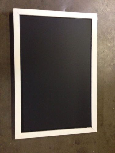 White Framed Menu Board 24&#034; X 36&#034; Black Chalkboard Announcement Display