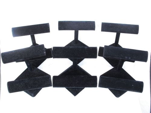 Bracelet Displays Pack of 6 Black Velvet Dual Bar 2 Tier Bracelet Retail Set Up
