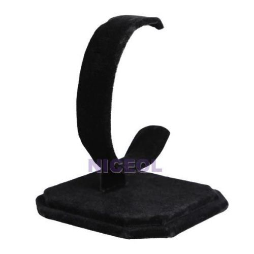 Black Lint C Type Design Jewelry Bracelet Watch Display Rack Stand Holder NI5L