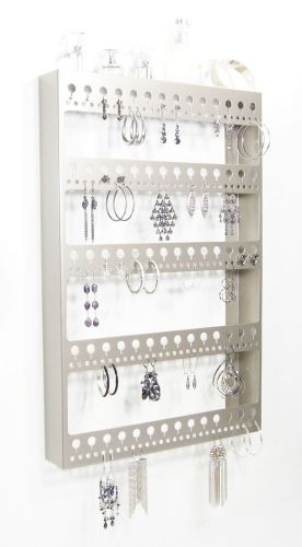 Wall large earring holder jewelry organizer storage display rack metal  silver for sale