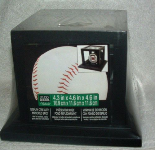 studio decor sports baseball display case with mirrored back new in wrapper
