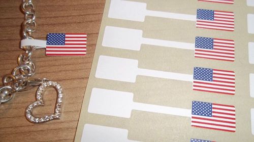 American Flag Jewellery Price Stickers 16 x 54mm Sticky Label Tags / Dumbells