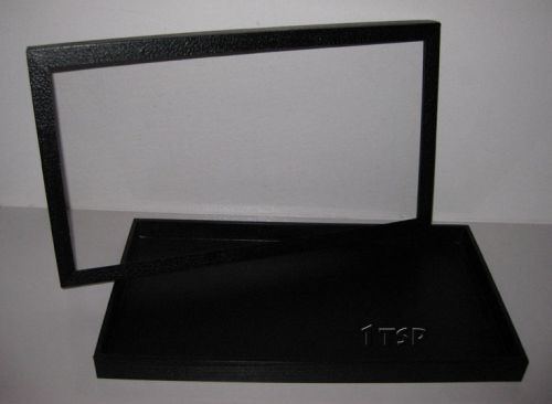 Black Jewelry Display Tray w/ Clear Cover &amp; pick insert - rings necklaces etc