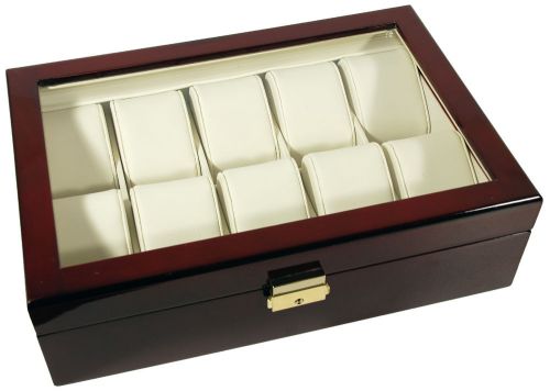 10 watch rosewood glass top storage organizer case for sale