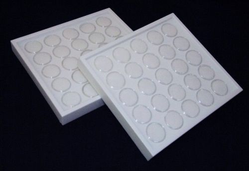 2 pack gem tray stackable 25 space white foam &amp; white trays for sale