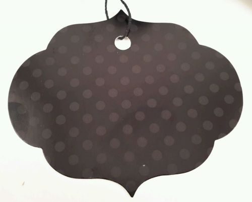 100 2 3/4 x3 1/4&#034; Large oval ornate polka dot print price tags with string