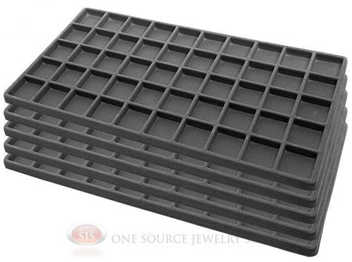 5 Gray Insert Tray Liners W/ 50 Compartments Drawer Organizer Jewelry Displays