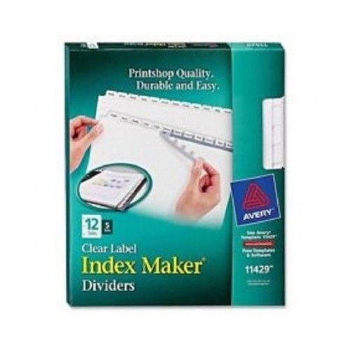 Avery  Index Maker Clear Label Dividers 12 Tabs 5 Sets Printshop Quality