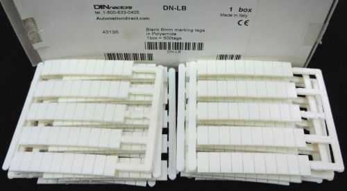 NEW BOX OF DINNECTORS DN-LB BLANK 6MM MARKING TAGS 1 BOX = 500 TAGS