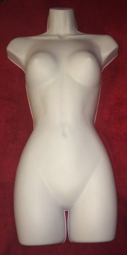 White Female 3/4 Torso Hanging Mannequin Dress Form Shirt Display 31.5&#034; Tall