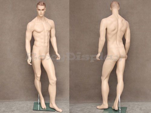 Male Fiberglass Realistic Mannequin with Molded Hair Dress From Display #MZ-WEN2