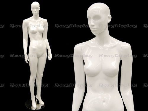 Fiberglass female mannequin high glossy white abstract fashion style #mc-anna02 for sale