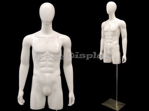 Fiberglass Male Mannequin Dress Form Display Half Body Torso #MD-TMWEGS