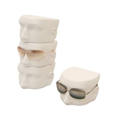 White Sunglasses Male Display Faces - 4 Pack