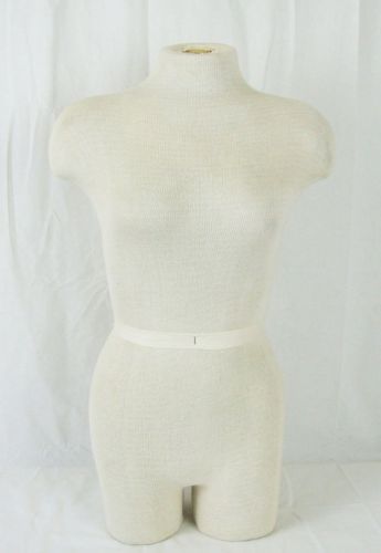 Female Torso Full Body Mannequin Hollow Cloth Covered Display Dress Form Cream