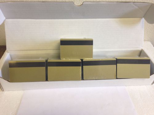 500 gold pvc cards - hico mag stripe 3 track - cr80 .30 mil for id printers for sale