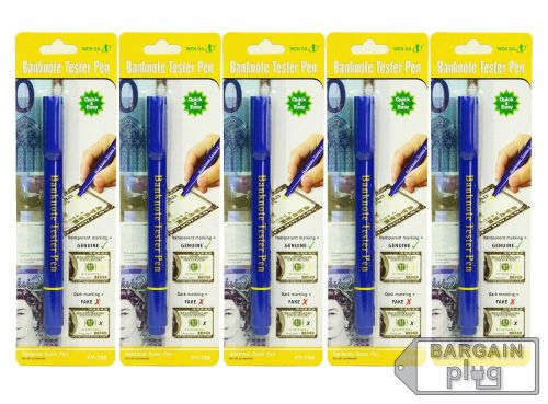 (5 Pack) Counterfeit Pen Money Detector Marker Fake Dollar Bill Currency Checker