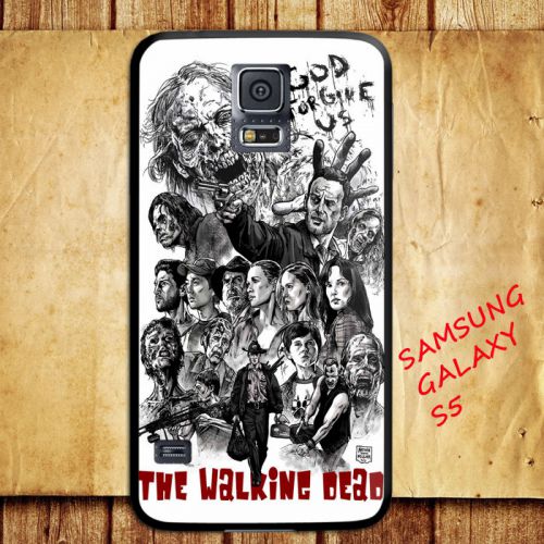 iPhone and Samsung Galaxy - The Walking Dead tv Series Art White Black - Case