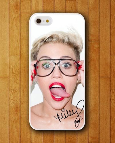 New Miley Cyrus Glass Signature white Case cover For iPhone and Samsung