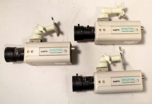LOT OF 3 SANYO DIGITAL COLOR CCD SECURITY CAMERAS VCC-6574 TAMRON 1:14 3.5MM-8MM