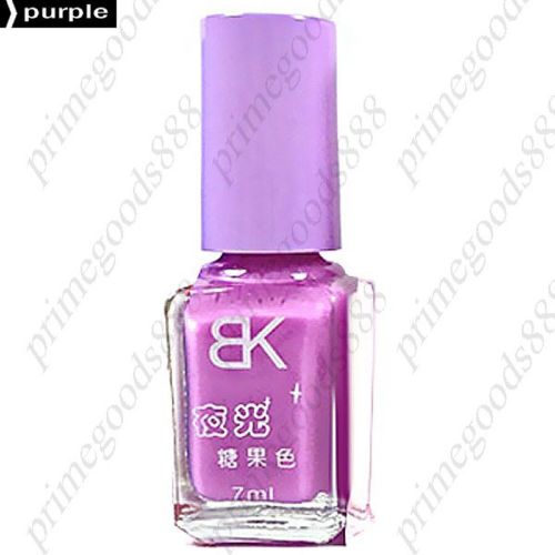 Glow Neon Fluorescent Non toxic Nail Polish Nails Varnish Lacquer Paint Purple