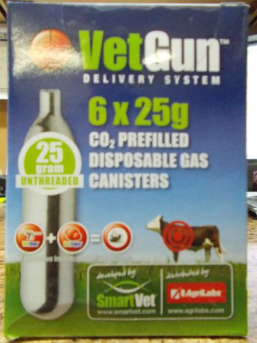 SmartVet VetGun 6 25g CO2 Prefilled Disposable Gas Canisters