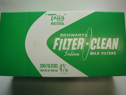 Schwartz tuffy milk filters - 4- 9/ 16 (200) for sale