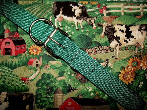 Cow collar 1 green collar 1 1/2&#034; x 45&#034; dairy cow collar made in usa for sale