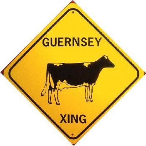Guernsey xing aluminum cow sign won&#039;t rust or fade for sale
