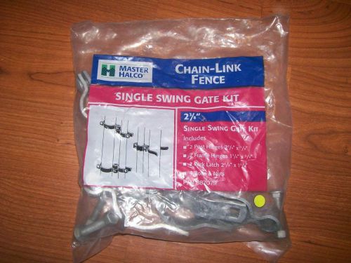 Master Halco Chain Link Fence Single Swing Gate Kit 2-3/8 Frame Hinge Fork Latch