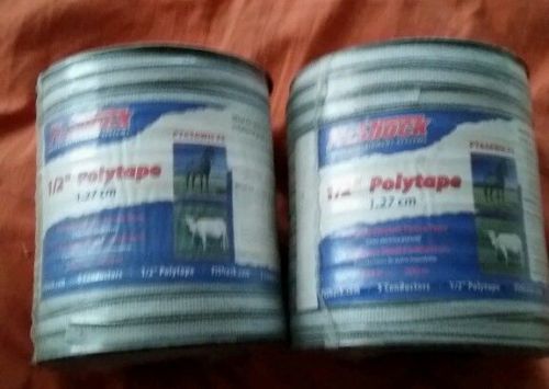 Fi-Shock PT-200 Electric Fence Polytape 1/2&#034; X 200 METER 656 FT &#034;NEW&#034; TWO ROLLS