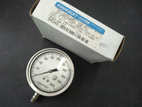 Ashcroft industrial duralife gauge 2 1/2&#034; 35 1009sw-02l 200psi, for sale