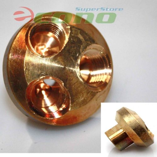3 way 1/4&#034; air divider manifold 4 compressors couplers inlet/outlets solid brass for sale