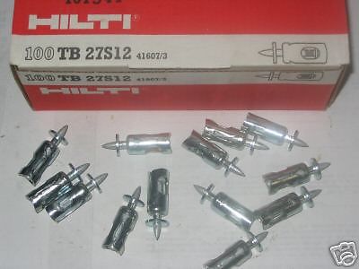 100 HILTI POWDER DRIVE PINS TB27S12