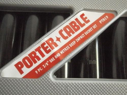 Porter cable 3/8 impact socket set pta19deep well metric sae new for sale