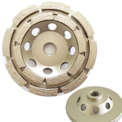 4” Standard Double Row Concrete Diamond Grinding Cup Wheel 5/8”-11 Thread Arbor