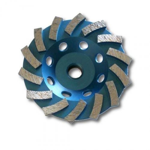 4&#034; Spiral Turbo Grinding Cup Wheel Grit 30, 5/8&#034;-11 Adapter Hole, For Concrete