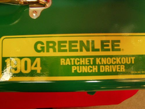 Greenlee Ratchet Knockout. Punches up through 10 gauge (3.5 mm) mild steel.
