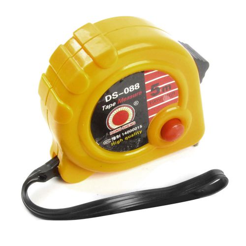 Yellow 5 Meter Dual Scale Retractable Steel Measuring Tape w Belt Clip