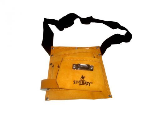 Lot of tow(2) leather professional carpenter tool bag 5 pocket adjustable belt for sale