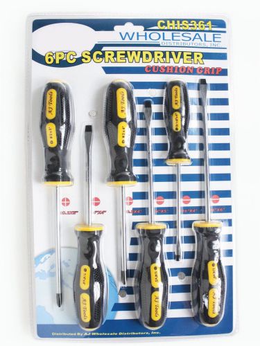6pc chrome vanadium steel screwdriver set with cushion grip  #2 x 5&#034; , #2 x 4&#034; for sale